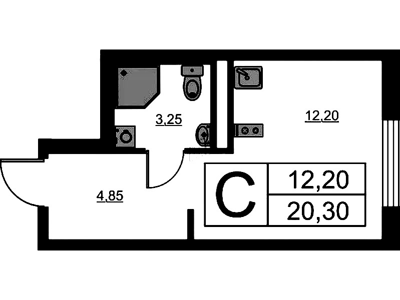 Квартира студия 20.3 м², 12/16 эт., ЖК «Avenue Apart Pulkovo»